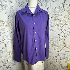 Ralph Ralph Lauren Women's Button Up Shirt Sz‎ 12 Purple Western Long Sleeves